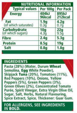 John West Lunch On The Go turn salad Pack of 6 x 220g