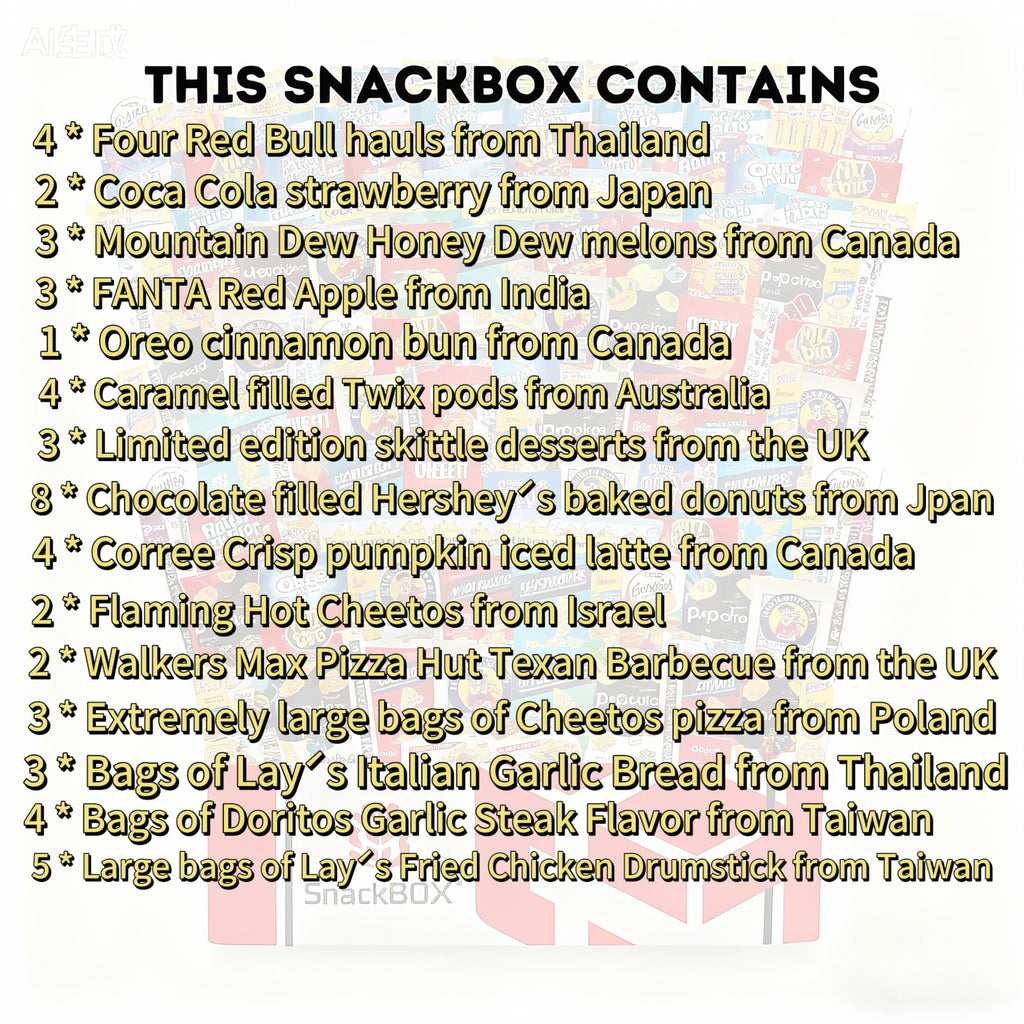 Party Around the World-Snack Box with 51 Snacks from Around the World