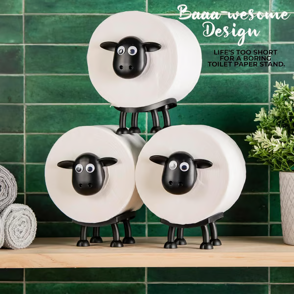 💥Sheep Toilet Roll Holder – Funny Toilet Paper Holder （6 PCS） .Free 12 rolls of tissues