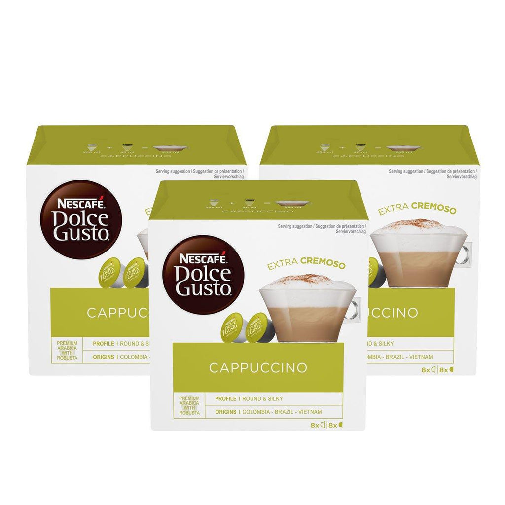 NESCAF Dolce Gusto Cappuccino Extra Cremoso Coffee Pods, (3 x 8) Pack 24 Servings