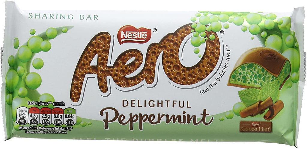 Nestle Aero Peppermint Mint Chocolate Bar Pack Of 24x36g
