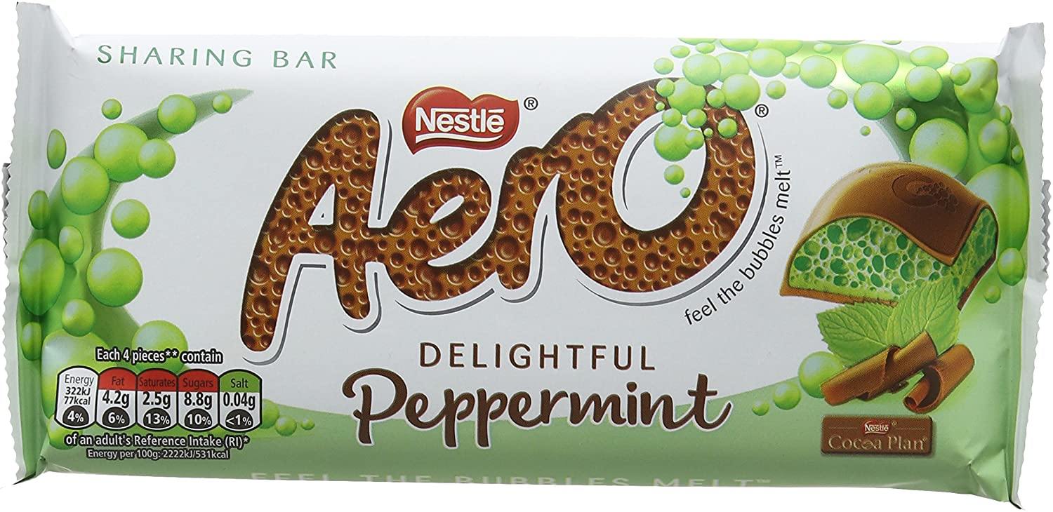 Nestle Aero Peppermint Mint Chocolate Bar Pack Of 24x36g