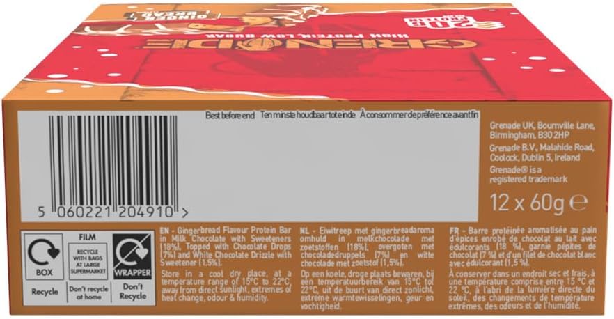 Grenade High Protein, Low Sugar Bar -12 x 60 g