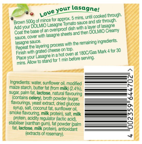 Dolmio Lasagne Original Red Tomato Sauce Pack of 6x500g