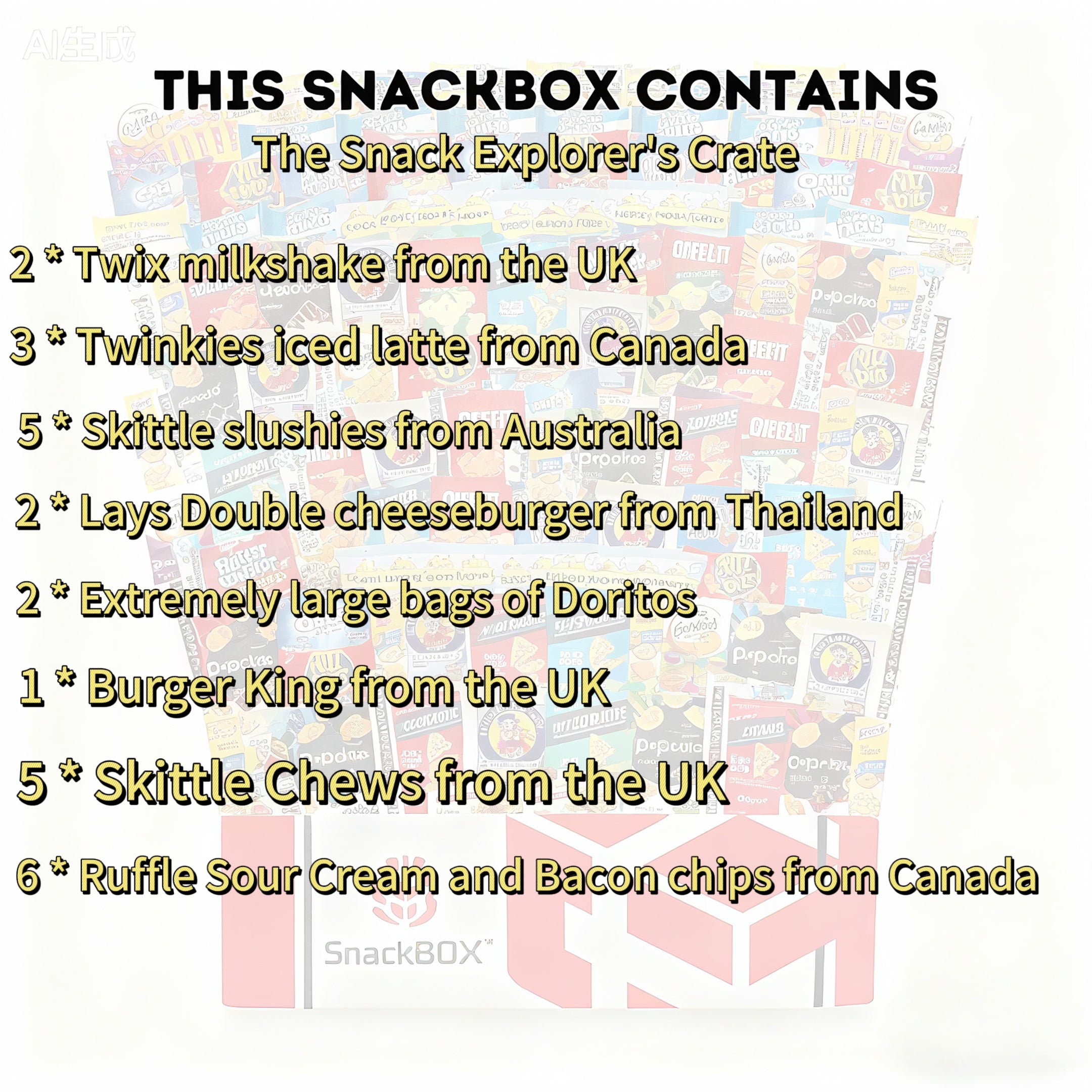 The Snack Explorer's Crate-Snack Box with 26 Snacks from Around the World