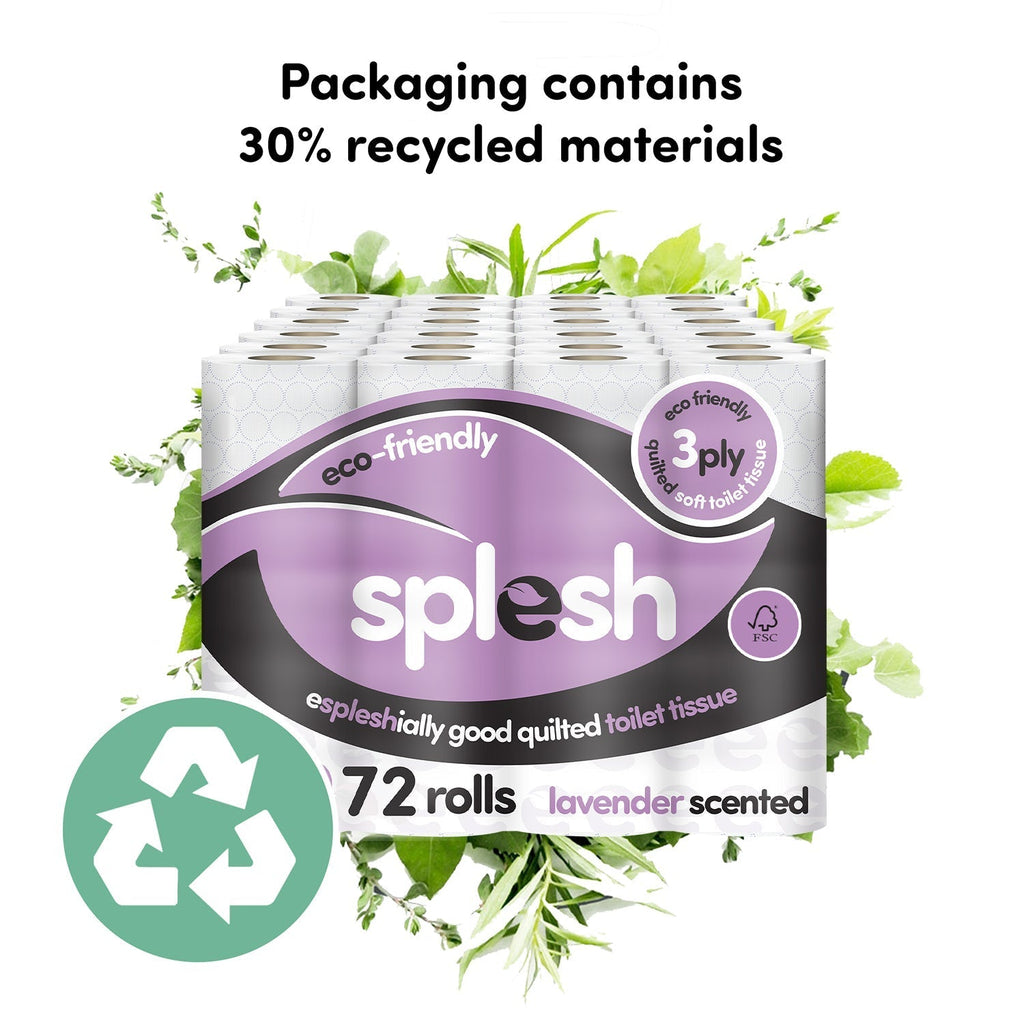 🔥 Splesh Toilet Roll, Soft & Quilted Eco-72 Rolls