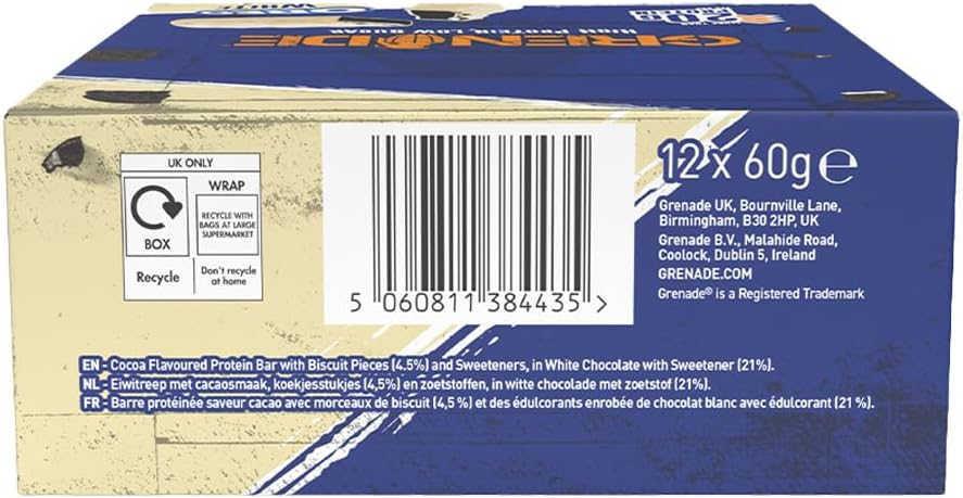 Grenade High Protein, Low Sugar Bar -12 x 60 g