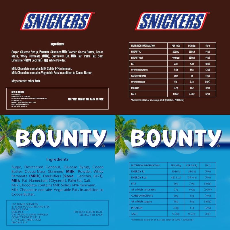Mars Mixed Bulk Chocolate Bag 1.4kg, 71 Fun Size Chocolate Bars, Mars, Twix, MilkyWay, Snickers & Bounty, Ideal for Gift, Hampers, Snacks, Party Bags