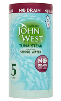 John West No Drain Tuna Steak in Spring Water Pack of 5 x 110g