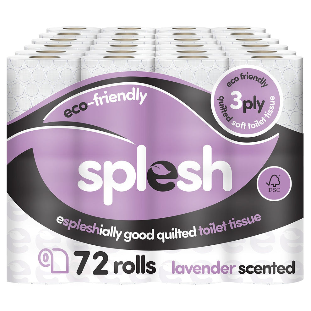 🔥 Splesh Toilet Roll, Soft & Quilted Eco-72 Rolls