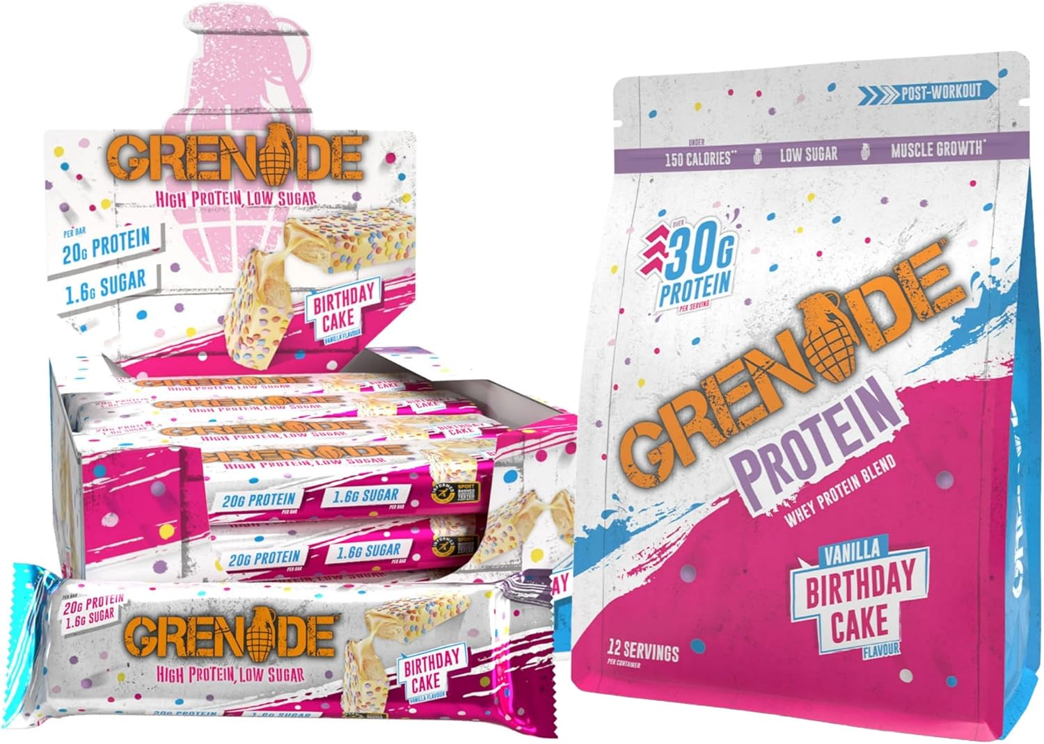 Grenade High Protein, Low Sugar Bar -12 x 60 g