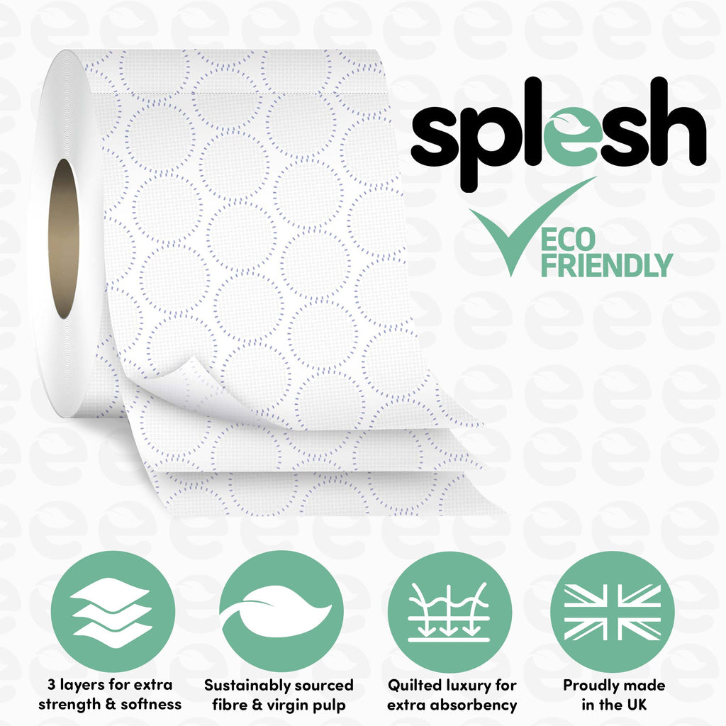 🔥 Splesh Toilet Roll, Soft & Quilted Eco-72 Rolls