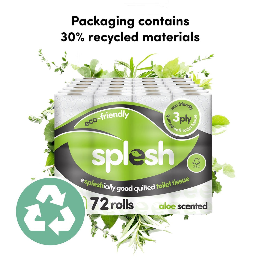 🔥 Splesh Toilet Roll, Soft & Quilted Eco-72 Rolls