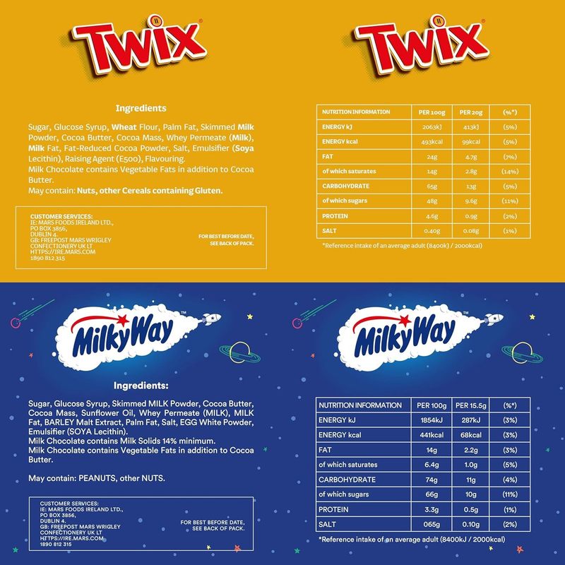 Mars Mixed Bulk Chocolate Bag 1.4kg, 71 Fun Size Chocolate Bars, Mars, Twix, MilkyWay, Snickers & Bounty, Ideal for Gift, Hampers, Snacks, Party Bags