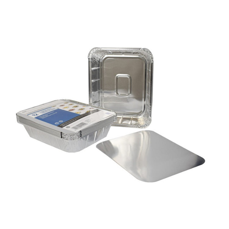 Jena 12 Pack Large Foil Trays & Lids