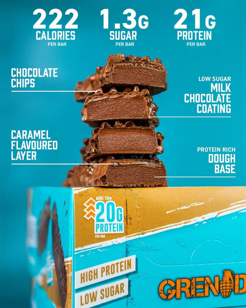 Grenade High Protein, Low Sugar Bar -12 x 60 g