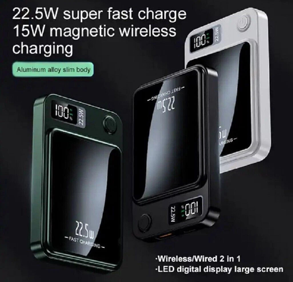 10000mAh Mobile Power Bank, 22.5W/PD20W Super Fast Charge, Magnetic Suction