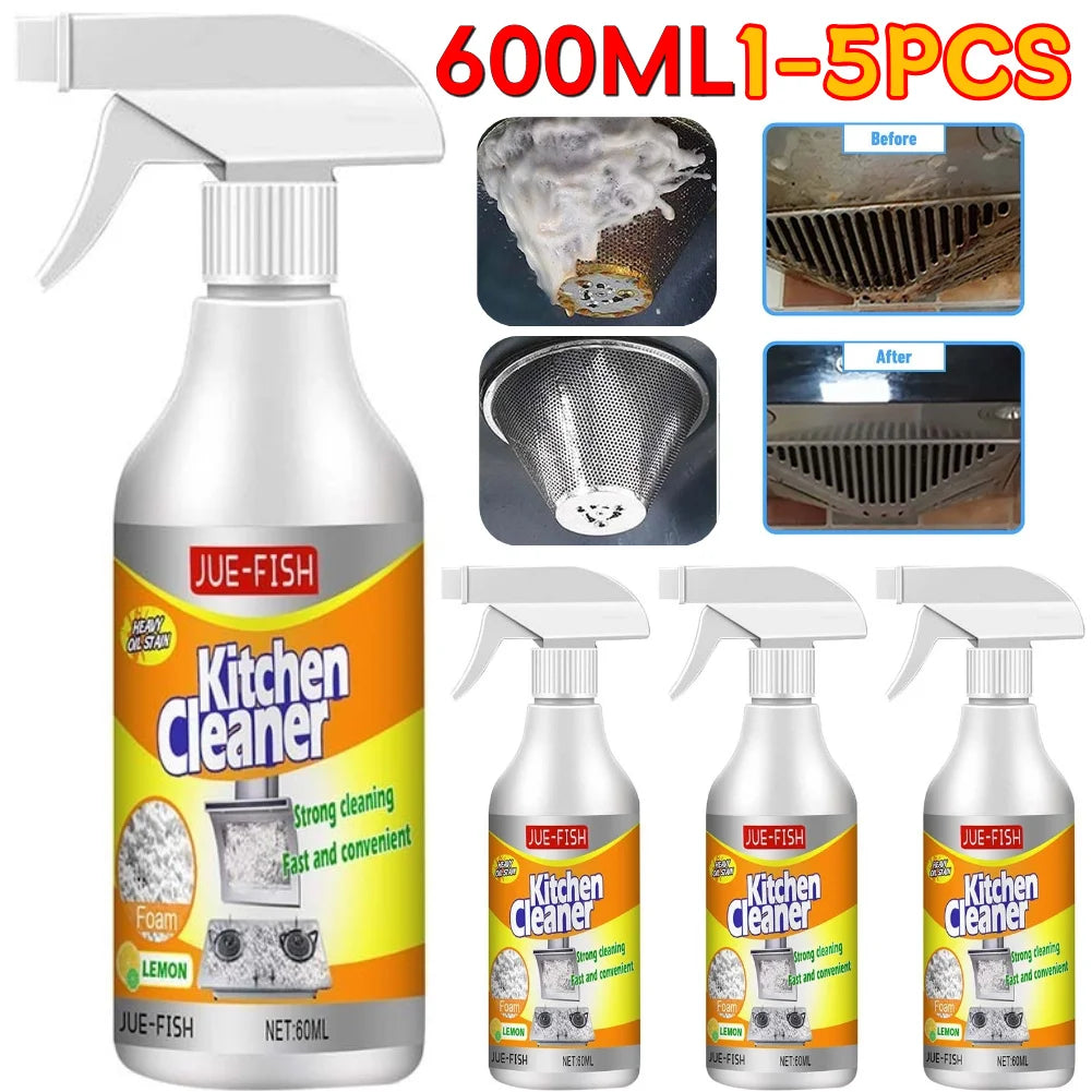 POWERFUL KITCHEN FOAM CLEANFR (60ml *6)  ,Give away 6 pcs of double-layer cleaning cloths and 2 Pair of gloves