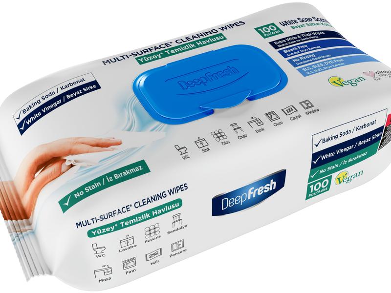 DEEP FRESH White Soap Scented Multi Surface Cleaning Wipes – 12 Packs x 100 Wipes