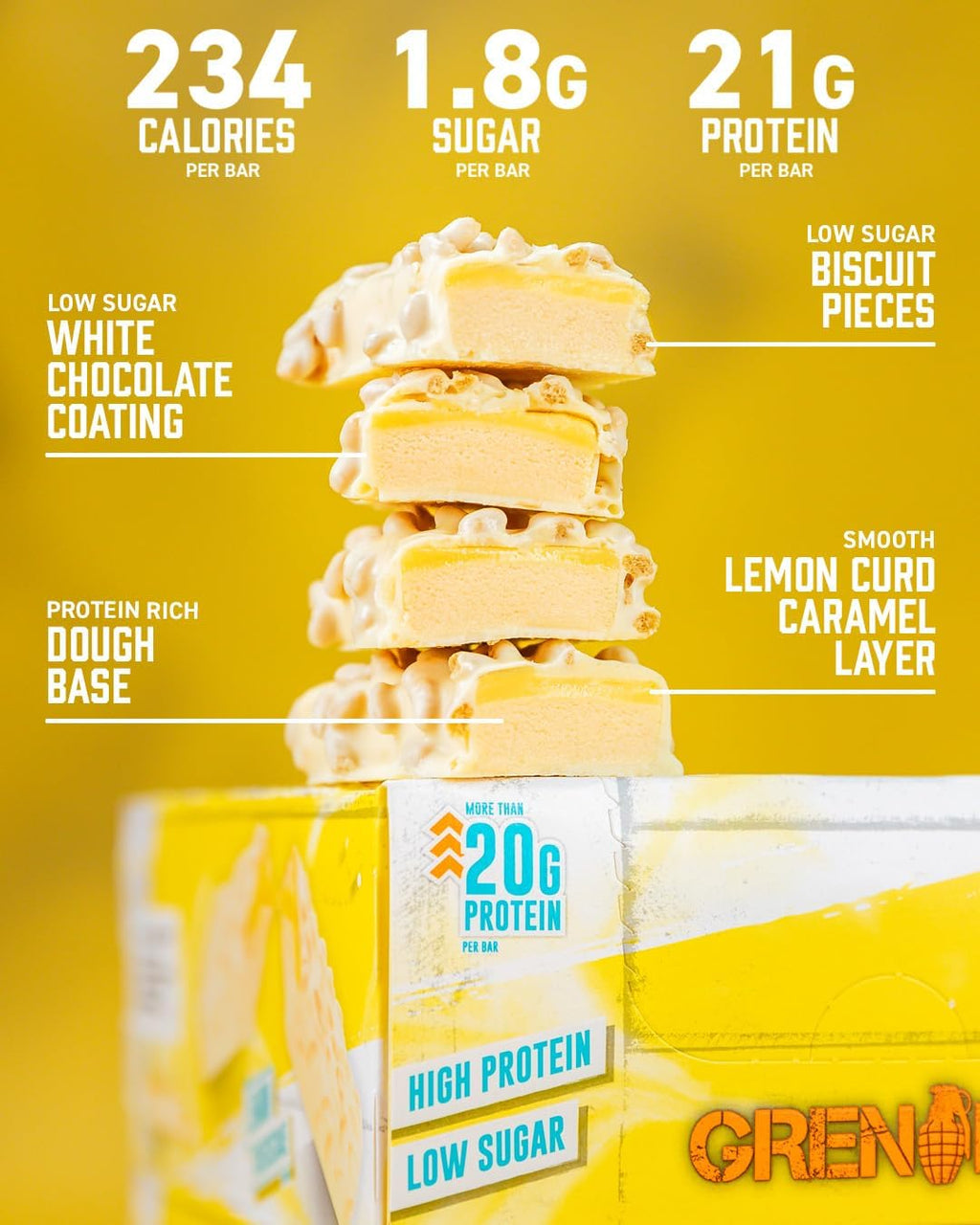 Grenade High Protein, Low Sugar Bar -12 x 60 g