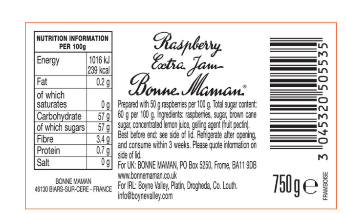 Bonne Maman Raspberry Conserve – 750g
