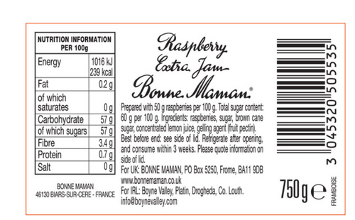 Bonne Maman Raspberry Conserve – 750g
