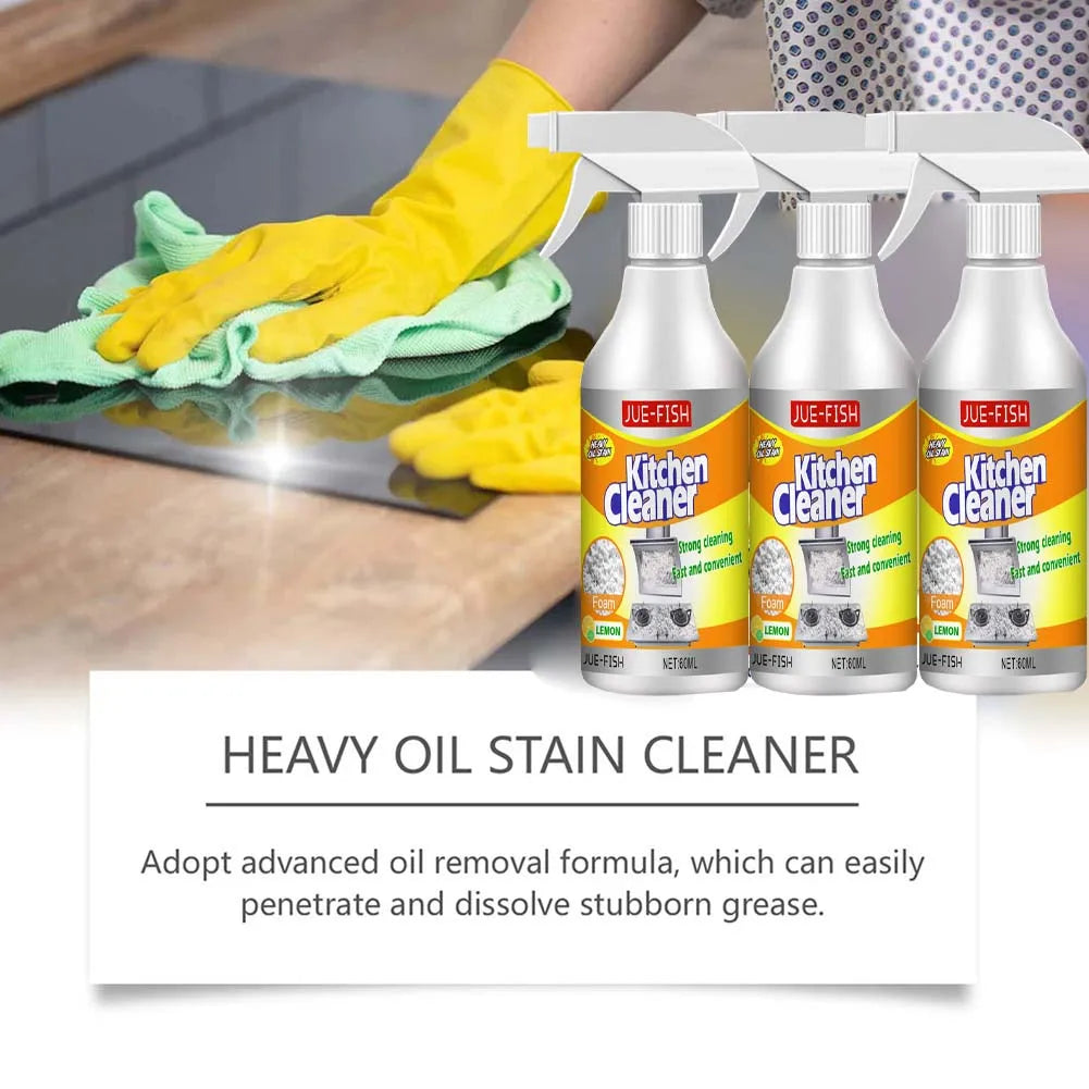 POWERFUL KITCHEN FOAM CLEANFR (60ml *6)  ,Give away 6 pcs of double-layer cleaning cloths and 2 Pair of gloves