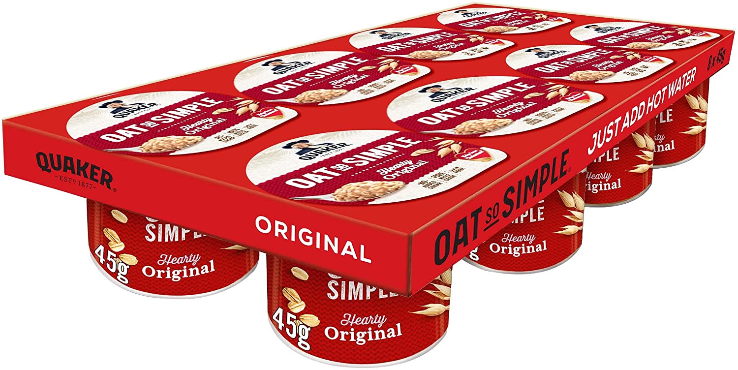 Quaker Oat So Simple Original Porridge Pots Pack of 8x45g