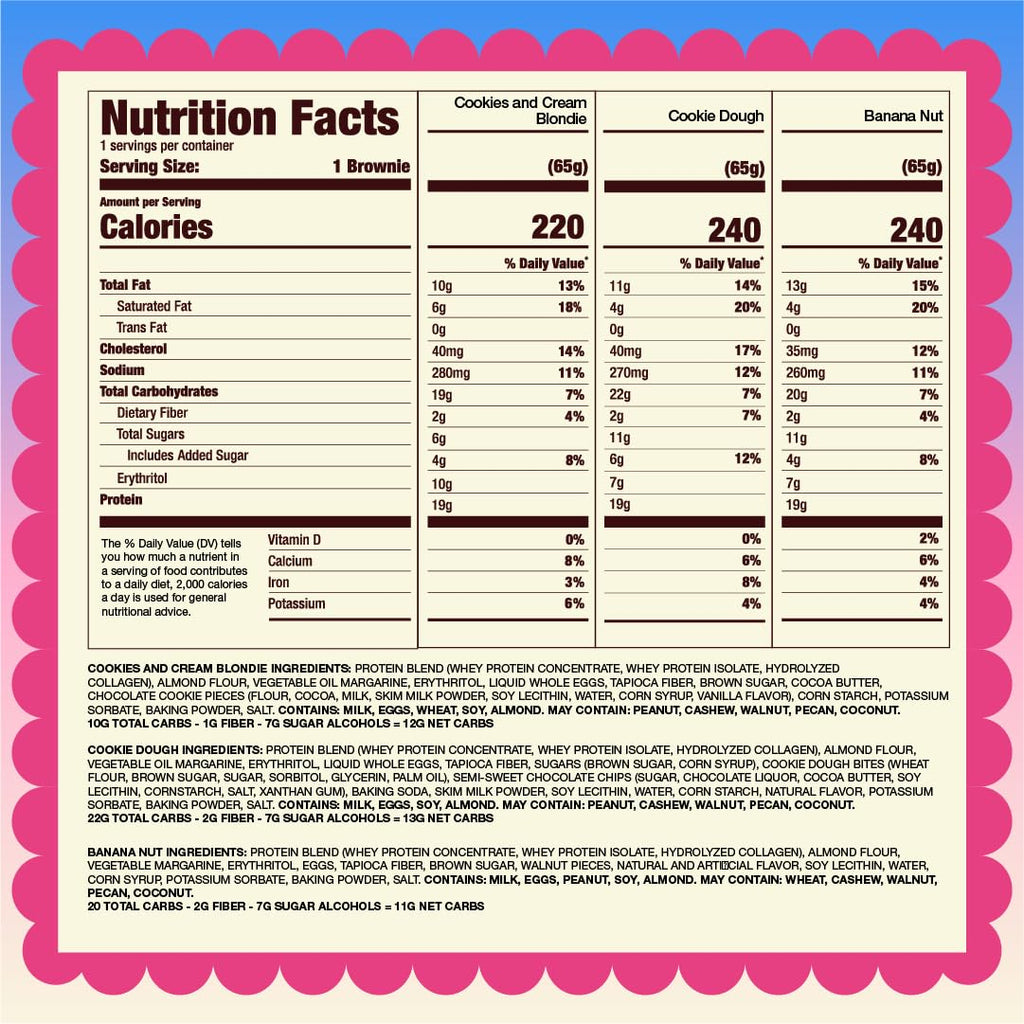 Prime Bites Protein Brownie | High Protein, Collagen Fortified Low Sugar Treat |12 Bars per Box (Buy 1 get 2)