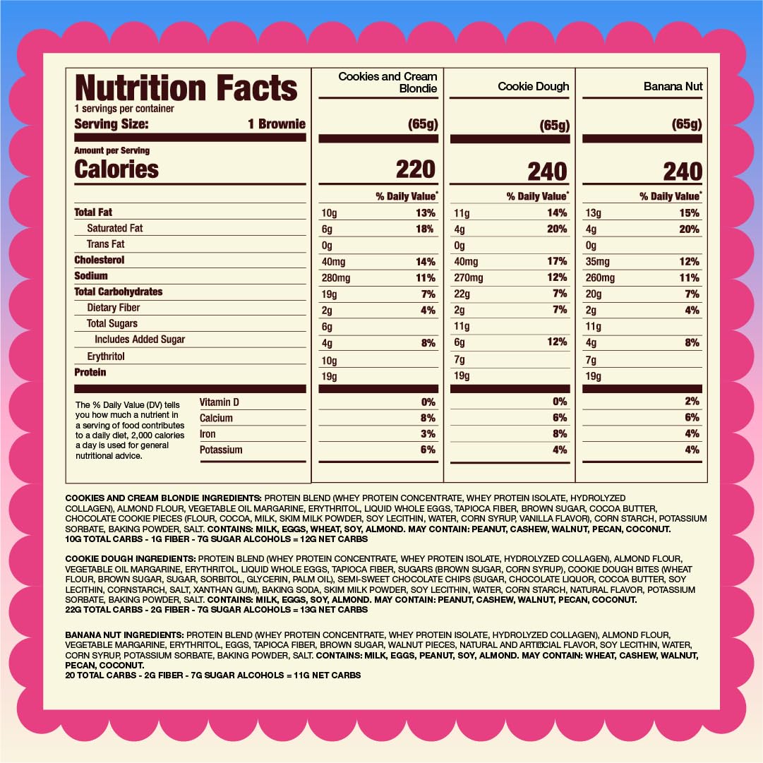 Prime Bites Protein Brownie | High Protein, Collagen Fortified Low Sugar Treat |12 Bars per Box (Buy 1 get 2)