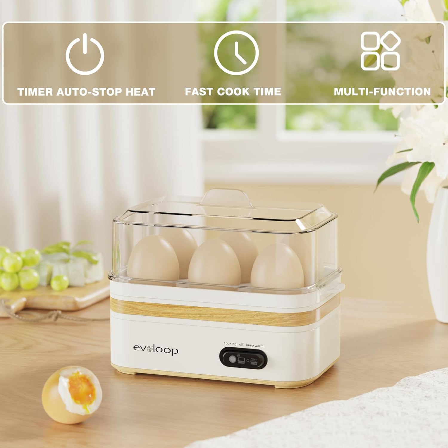 Egg Cooker Electric 6 Eggs Capacity