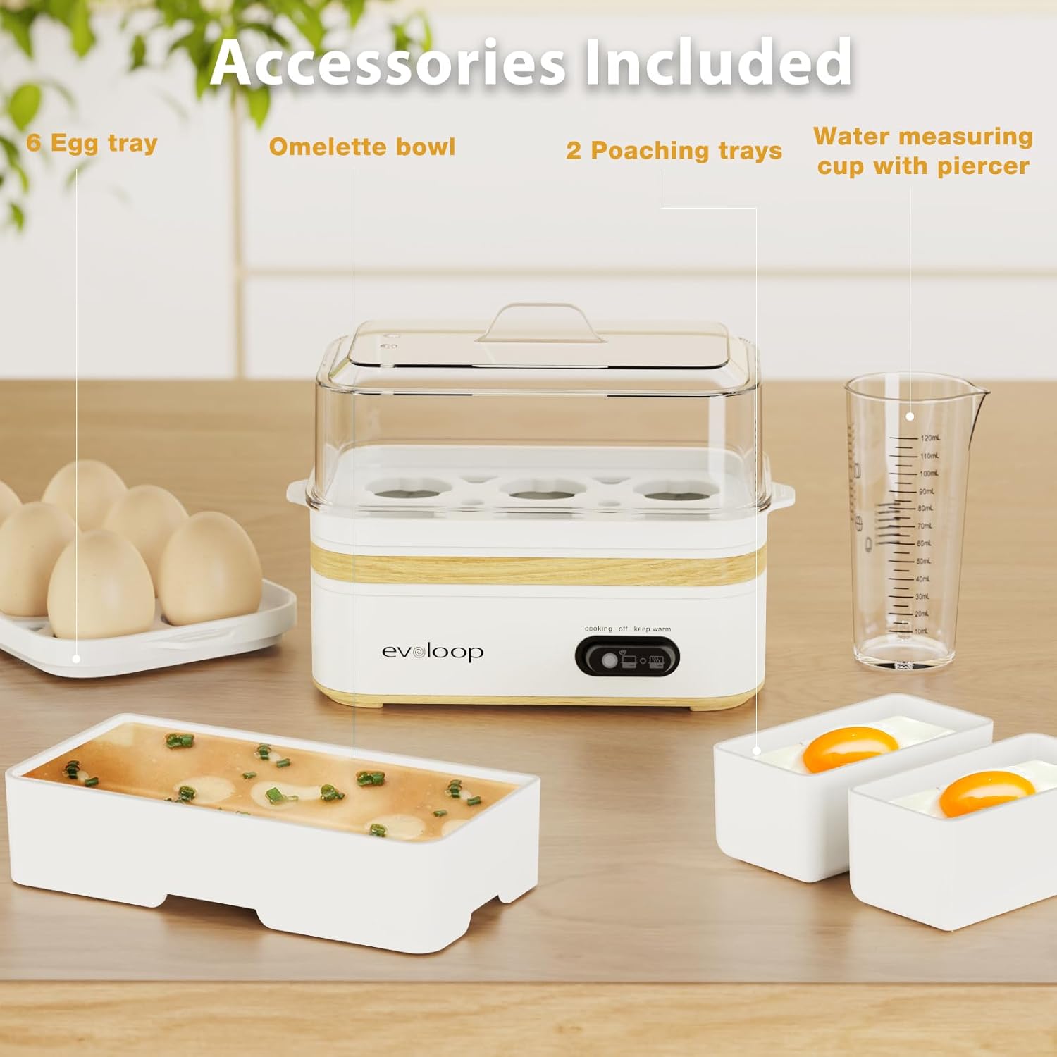 Egg Cooker Electric 6 Eggs Capacity