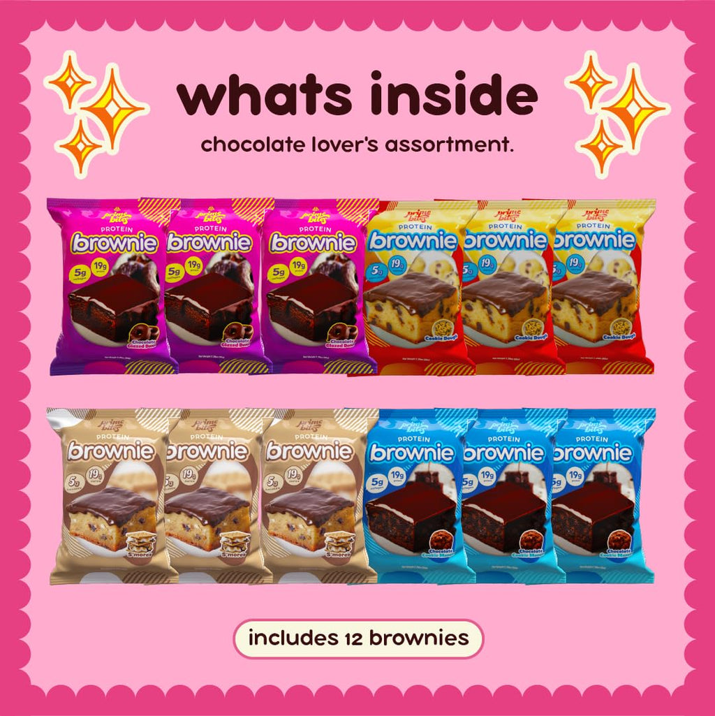 Prime Bites Protein Brownie | High Protein, Collagen Fortified Low Sugar Treat |12 Bars per Box (Buy 1 get 2)