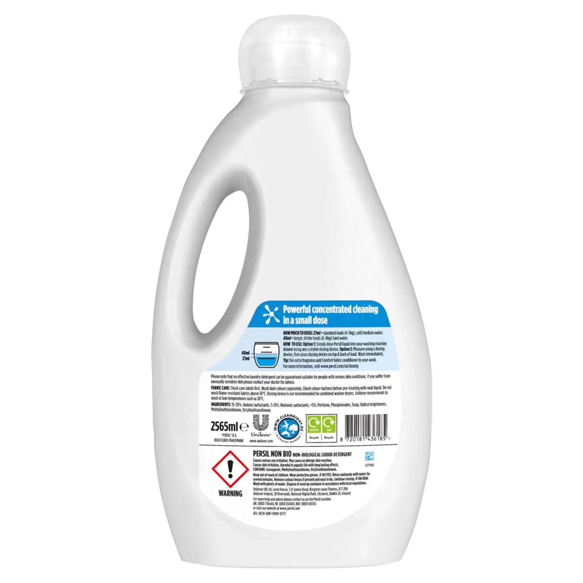 Persil Non Bio Laundry Liquid Pack of 95 Washes (2.565L)