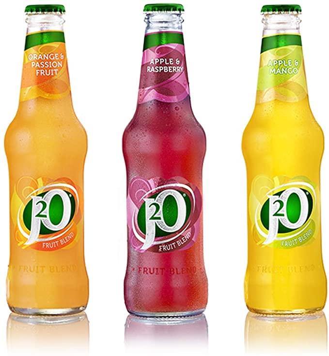 J2O Fruit Blend Apple & Mango, Orange & Passion, Apple & Raspberry – 32x275ml NEW