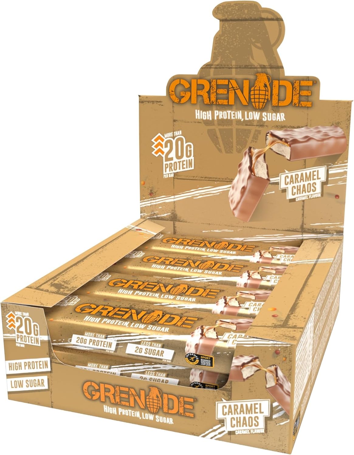 Grenade High Protein, Low Sugar Bar -12 x 60 g
