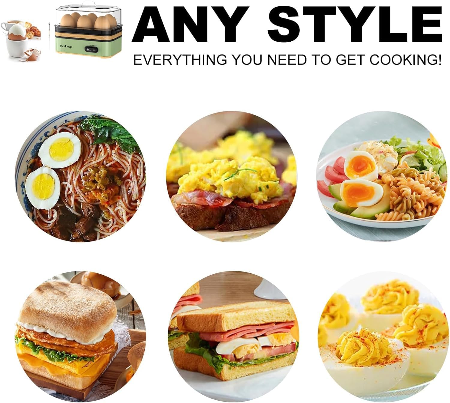 Egg Cooker Electric 6 Eggs Capacity