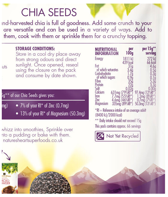 Nature's Heart Chia Seeds Pack of  1kg