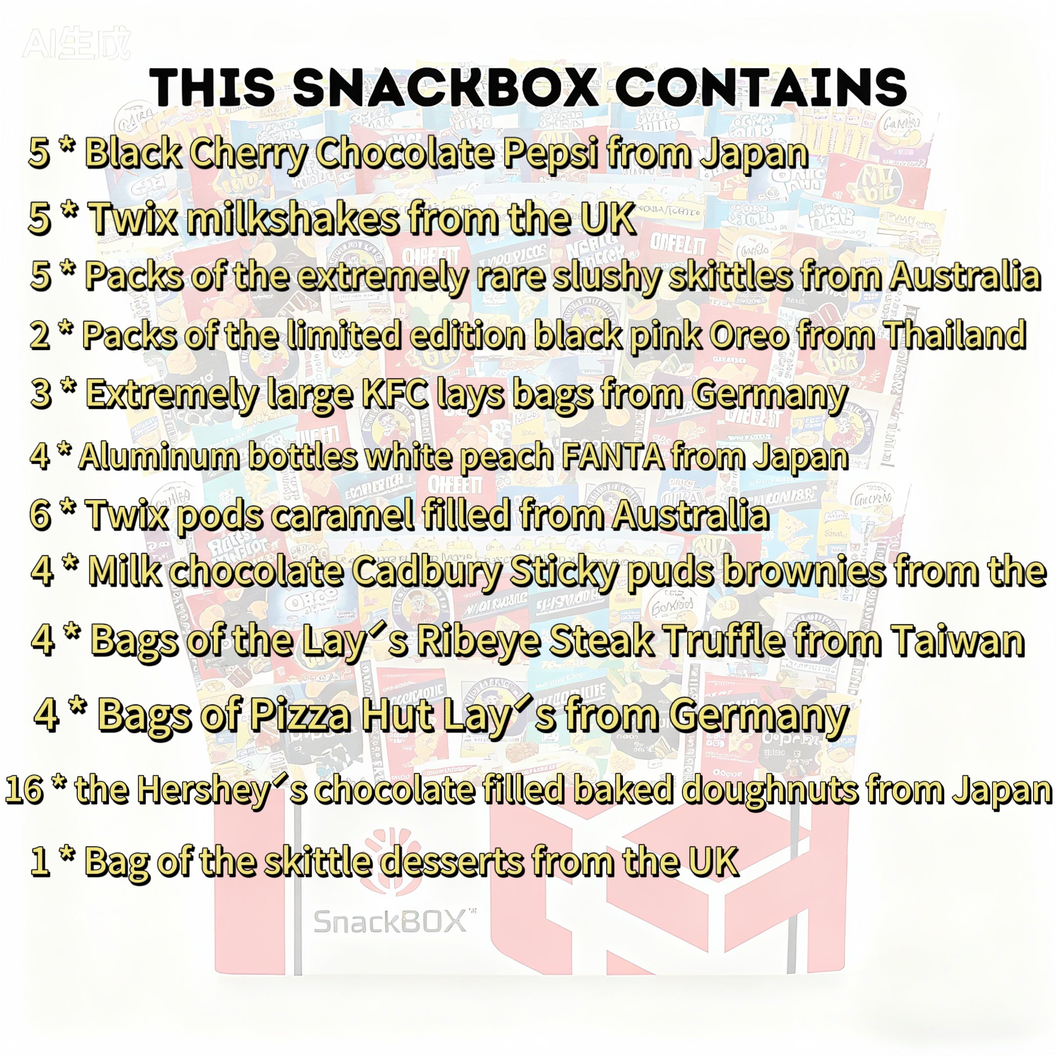 Global Feast Box-Snack Box with 59 Snacks from Around the World