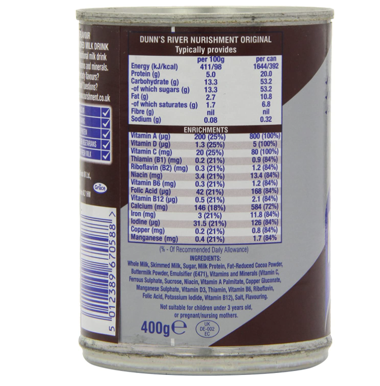 Nurishment The Original Chocolate Flavour Pack of 12x400g