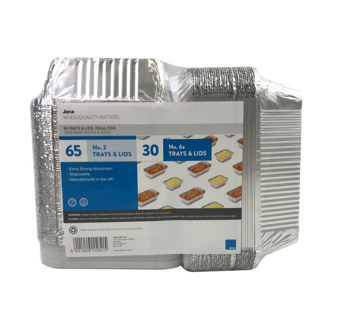 Jena Mixed Foil Trays and Lids, Pack of 95
