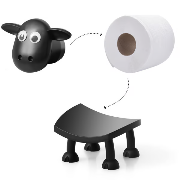 💥Sheep Toilet Roll Holder – Funny Toilet Paper Holder （6 PCS） .Free 12 rolls of tissues