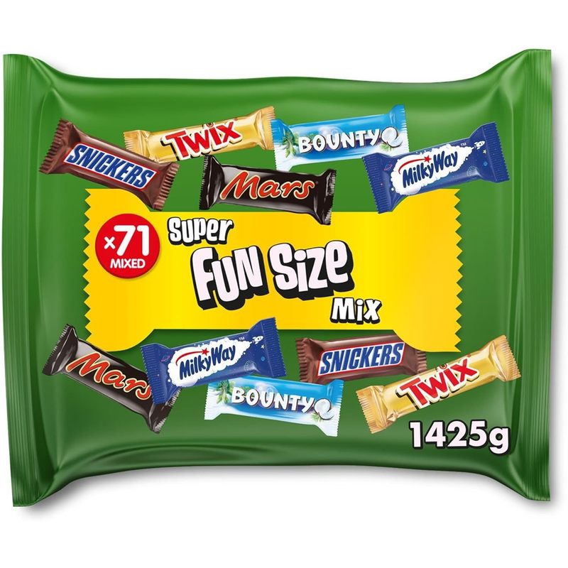 Mars Mixed Bulk Chocolate Bag 1.4kg, 71 Fun Size Chocolate Bars, Mars, Twix, MilkyWay, Snickers & Bounty, Ideal for Gift, Hampers, Snacks, Party Bags