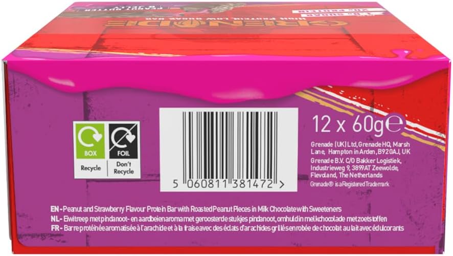 Grenade High Protein, Low Sugar Bar -12 x 60 g