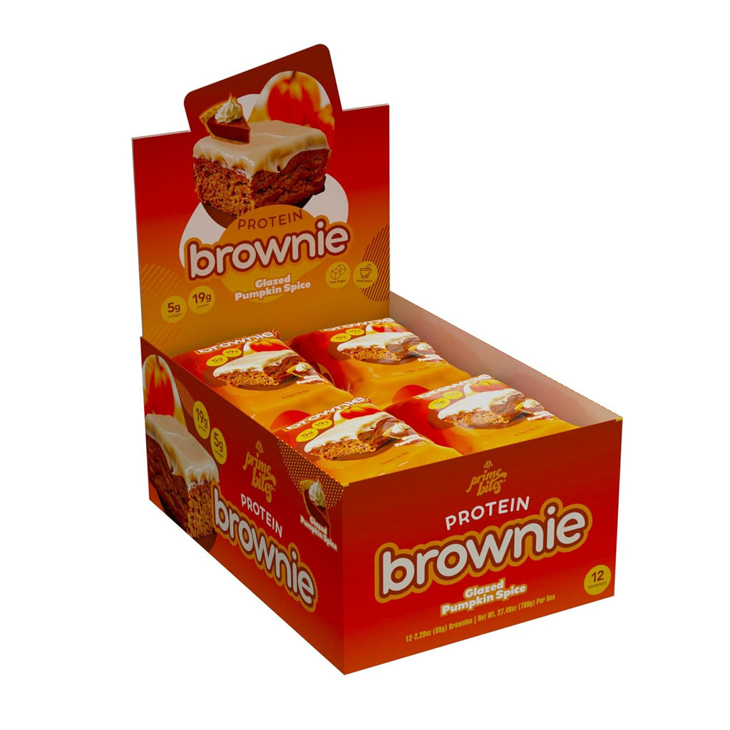 Prime Bites Protein Brownie | High Protein, Collagen Fortified Low Sugar Treat |12 Bars per Box (Buy 1 get 2)