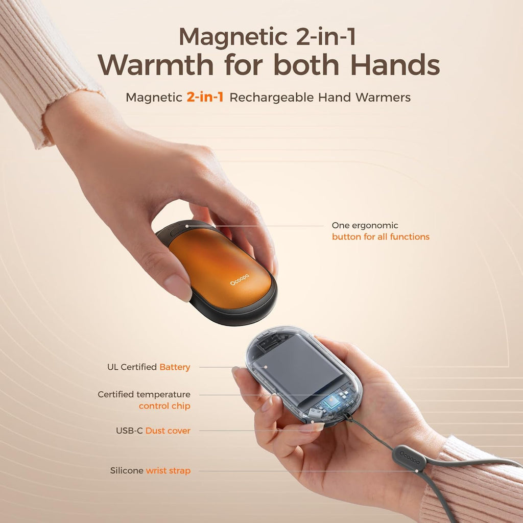 OCOOPA UT3 Lite Magnetic Hand Warmers Rechargeable 2 pack