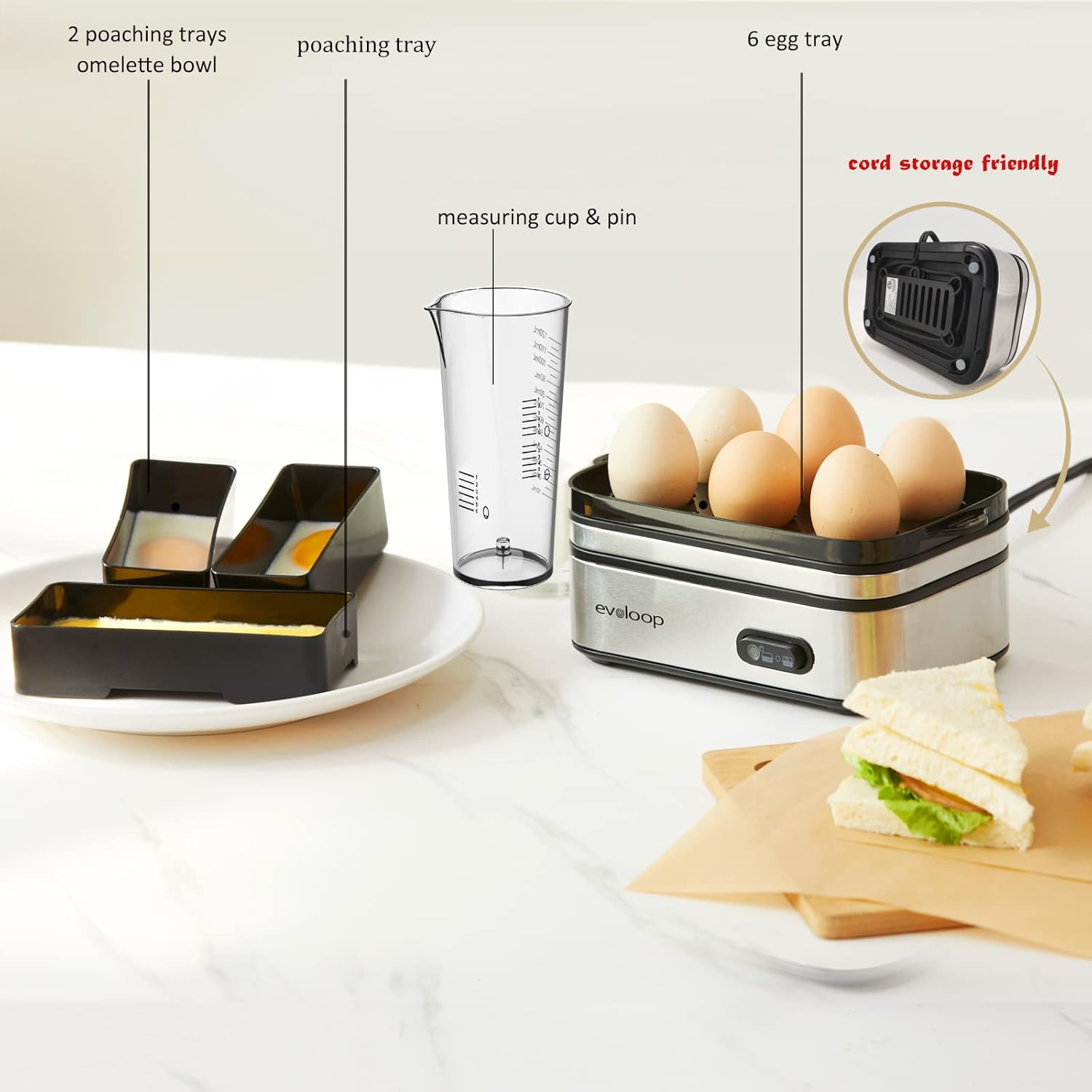 Egg Cooker Electric 6 Eggs Capacity