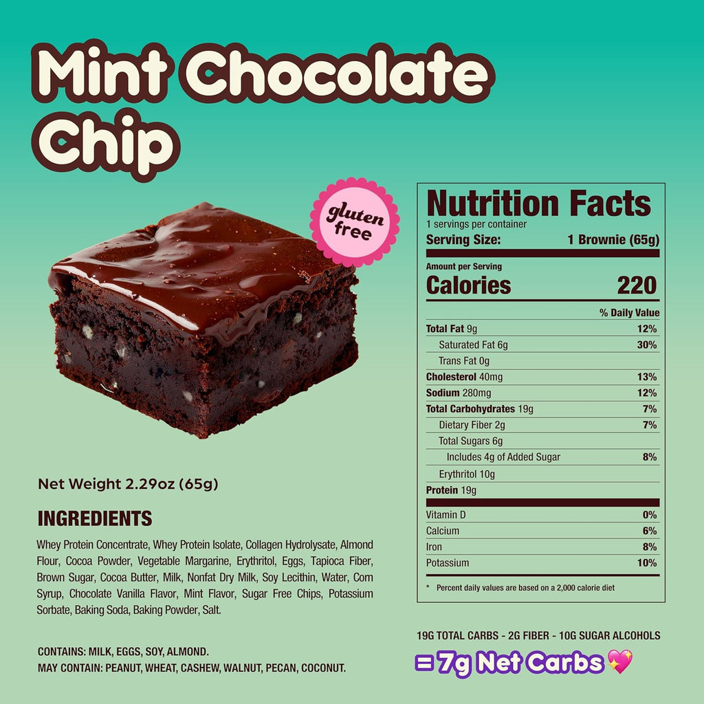 Prime Bites Protein Brownie | High Protein, Collagen Fortified Low Sugar Treat |12 Bars per Box (Buy 1 get 2)
