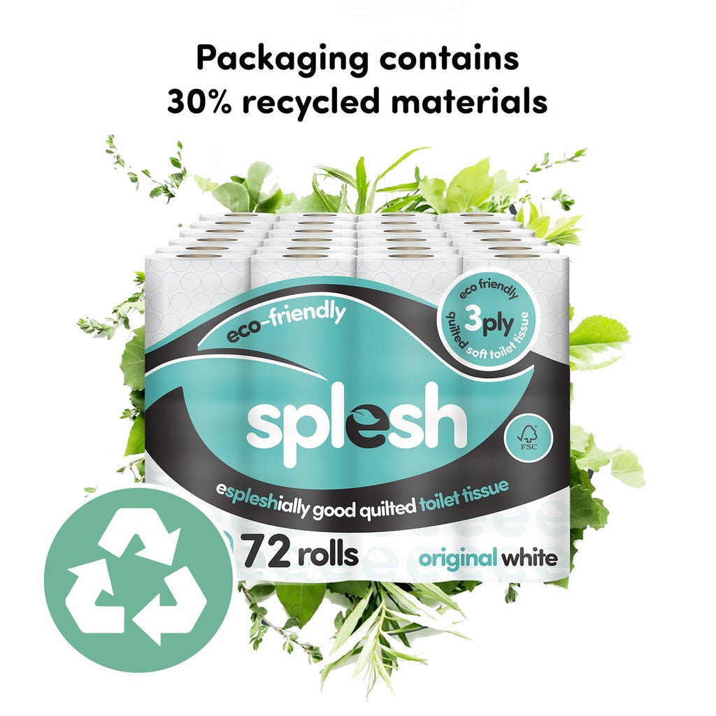 🔥 Splesh Toilet Roll, Soft & Quilted Eco-72 Rolls