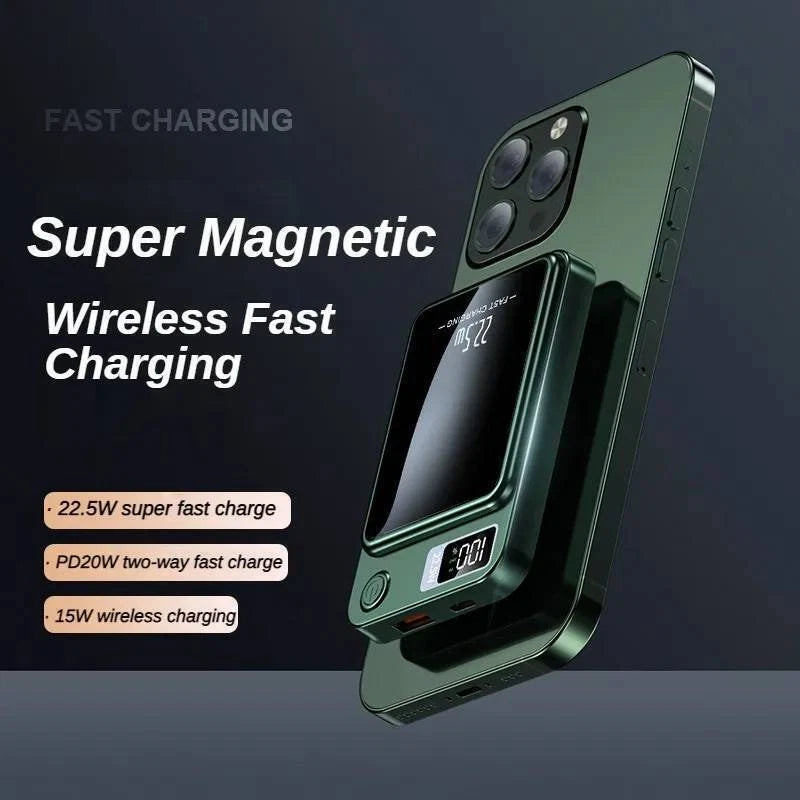 10000mAh Mobile Power Bank, 22.5W/PD20W Super Fast Charge, Magnetic Suction